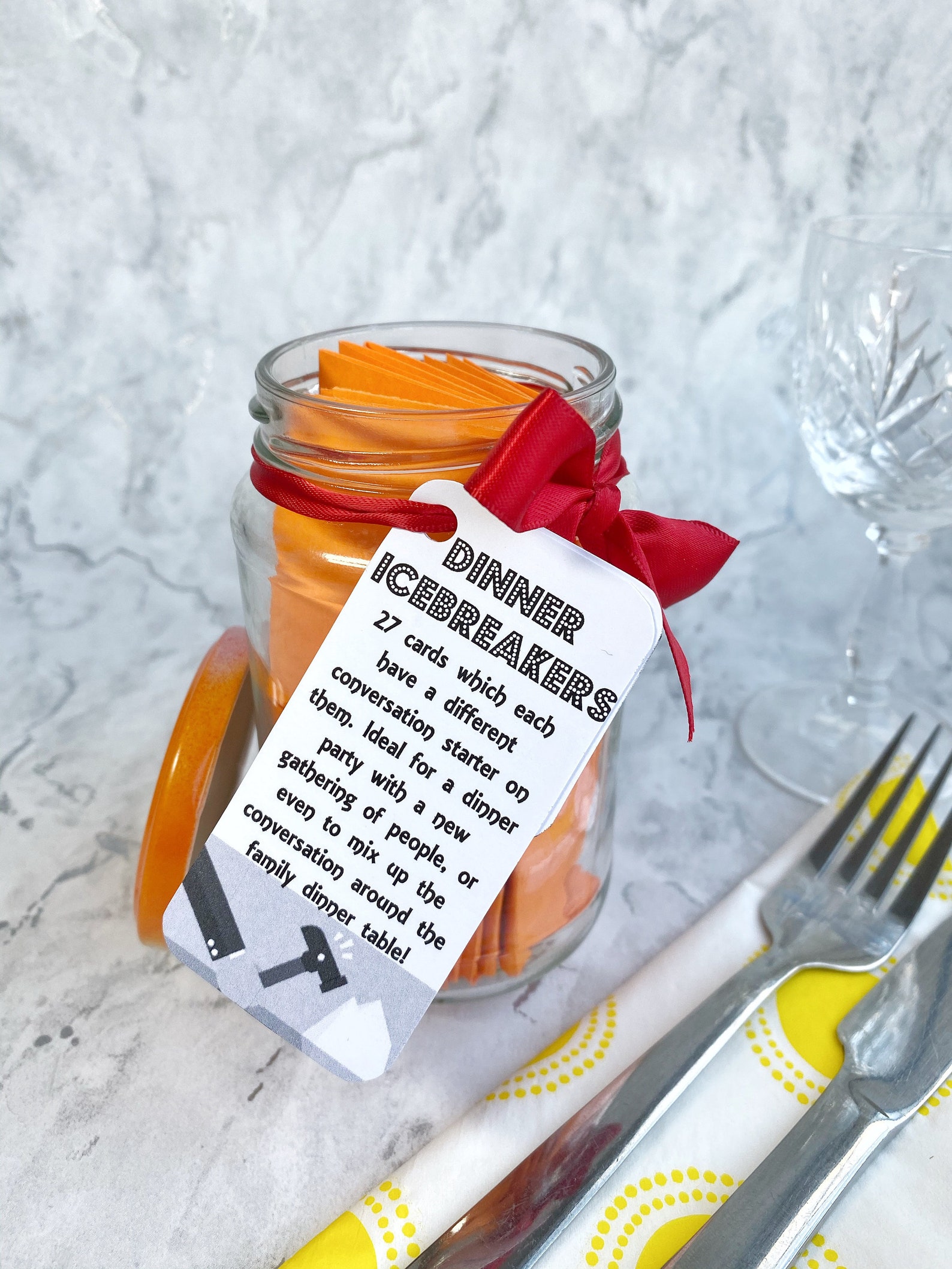 Dinner Ice Breakers Jam Packed Jar Dinner Party Game Etsy España