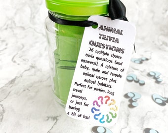 Animal Trivia Jam Packed Jar Trivia Children's Games - Etsy UK Animal Trivia Jam Packed Jar Trivia Children's Games - Etsy UK