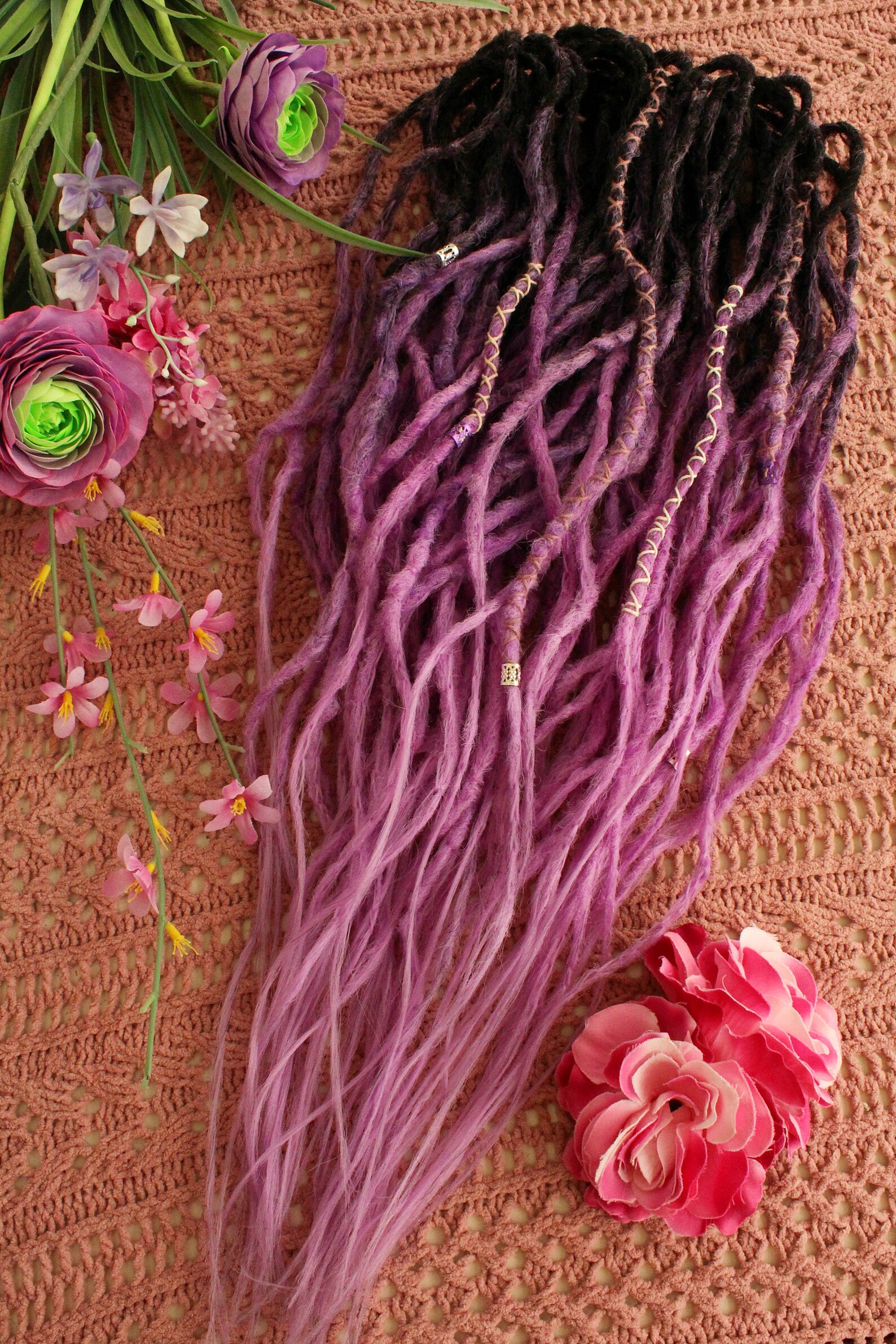 DE Synthetic Dreadlocks Extension Fluffy Purple Etsy