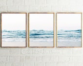 Ocean Waves Set Of 3 Prints Wall Art Print Set Australia Wall Decor Ocean Print Large Printable Beach Decor Coastal Print Hamptons Wall Art