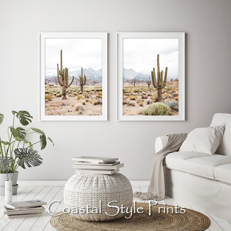 Desert Cactus Prints Wall Art Set of 2 Prints Desert Print - Etsy