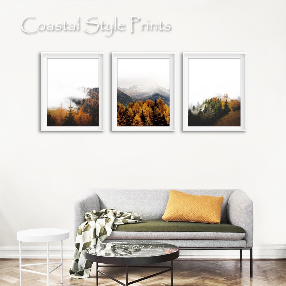 Nordic Forest Prints Forest Print Mountain Wall Art Set of - Etsy