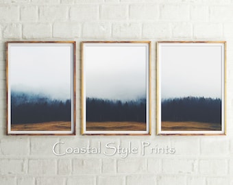 Fall Decor, Enchanted Forest Set Of 3 Prints, Forest Wall Art, Nordic Prints, Forest Photography, Printable Digital Download, Scandi Art