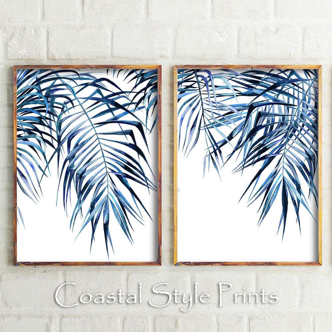 Tropical Wall Art, Modern Wall Art, Palm Leaf Print, Wall Art Print Set