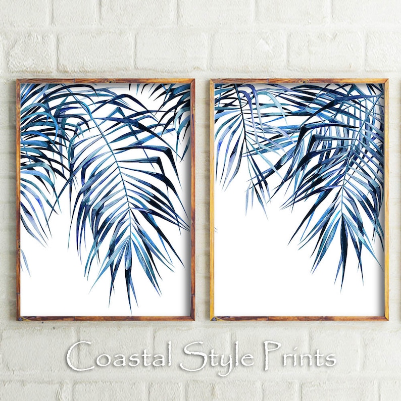 Tropical Wall Art Modern Palm Leaf Print Set Decor Large Poster Hamptons