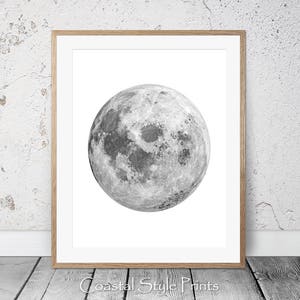 Moon Print, Black and White Moon, La Lune, Astronomy Print, Moon Wall Art, Moon Photography, Moon Poster Wall Art, Gift For Him, Full Moon