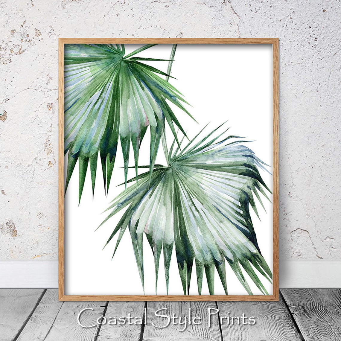 Fan Palm Leaves Print Tropical Wall Decor Printable Wall Etsy Australia