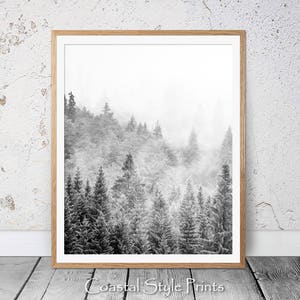 Black and White Forest Print, Scandi Wall Art, Landscape Photography, Landscape, Wall Art, Black and White Photography Prints, Nordic  Print