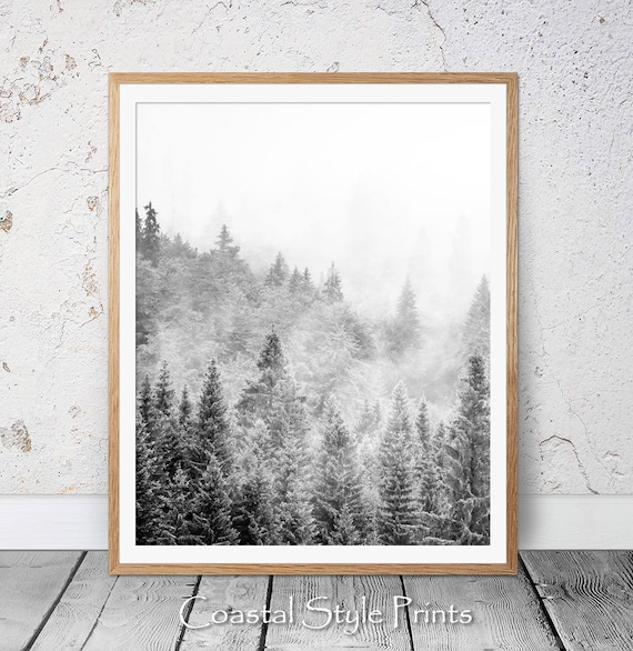 Black and White Forest Print, Scandi Wall Art, Landscape Photography, Landscape, Wall Art, Black and White Photography Prints, Nordic  Print