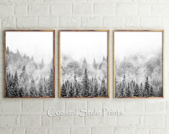 Schwarzweiße Wandkunst, Wald Fotografie, Große Wandkunst, schwarz weiß Druck, Wildnis Druck, Wald Druck, druckbares Poster, Scandi