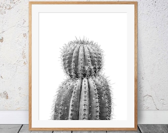 Black and White Cactus Print, Succulent Wall Art, Cactus Print, Desert Art Prints, Minimal Wall Art, Cactus Poster,Cactus Photography,Scandi