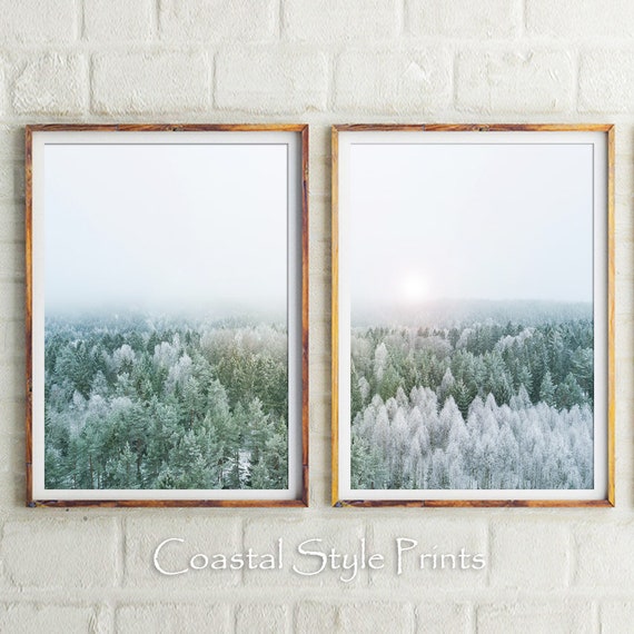 Forest Of Dreams,Printable Forest Set Of 2,Forest Print,Forest Wall Art,Farmhouse Print,Landscape Photo,Large Wall Decor,Winter Home Decor