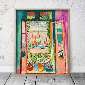 Henri Matisse Open Window Print, Aesthetic Matisse Poster, Modern Gallery Exhibition Art, French Wall Art, Matisse Trendy Gift Idea #400