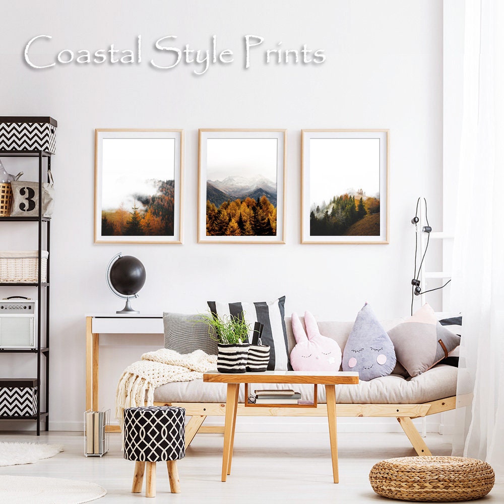 Nordic Forest Prints Forest Print Mountain Wall Art Set of - Etsy