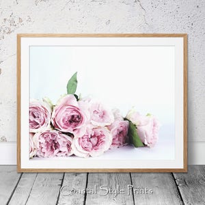 Printable Gift for her, Designer Wall Decor, Roses Print, Botanical Wall Art, Pink Floral Print, Digital Peony, Roses Wall Decor