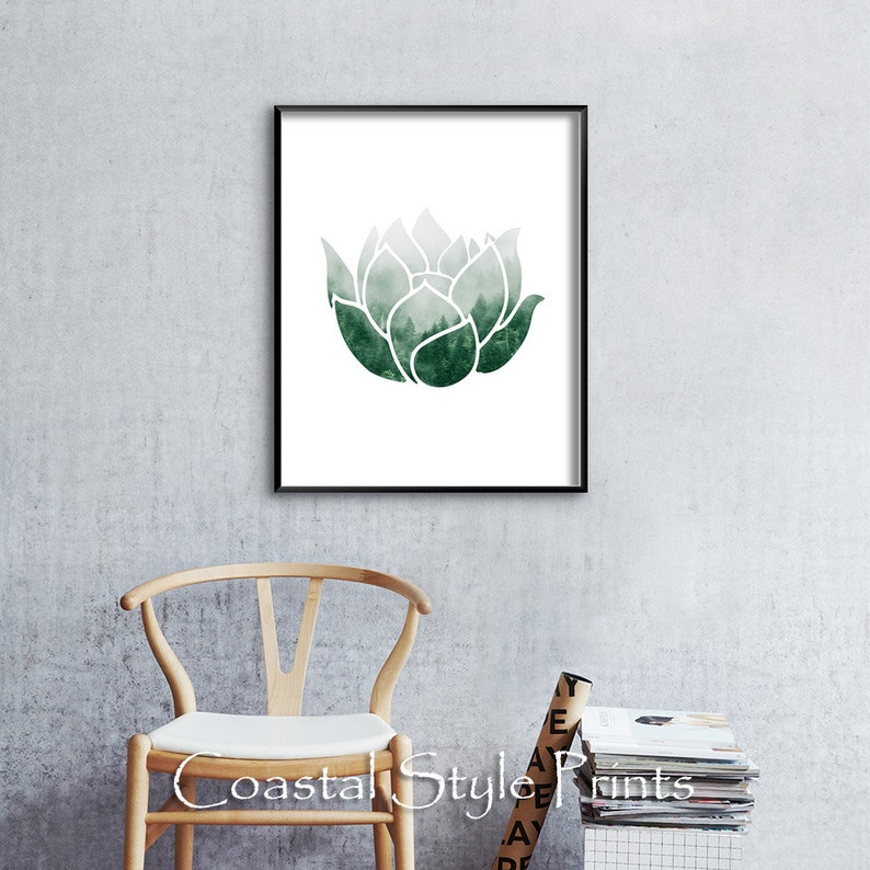 Yoga Wall Art, Lotus Flower Print, Meditation Art, Therapy Poster, Printable Wall Art, Yoga Print, Wellness Print, Meditation Poster,Lotus image 5