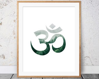 Meditation Print, Om Print, Therapy Poster, Printable Wall Art, Yoga Print, Wellness Print, Yoga Wall Art, Omm Meditation Poster