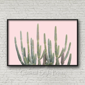 Blush Pink Western Print, Kaktus Wandkunst, Blush Pink Print, Wüsten Kaktus,Teen Mädchen Wand-Dekor, Boho Kaktus Poster, großes druckbares Poster
