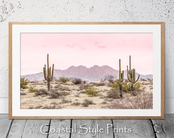 Pink Desert Wall Art, Desert Photography Art, Desert Photo, Cactus Prints Wall Decor,Southwestern Print,Arizona Poster,Desert Landscape