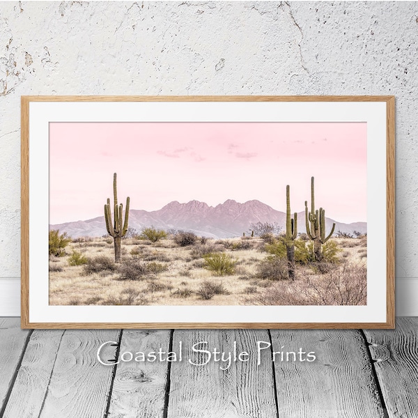 Pink Desert Wall Art, Desert Photography Art, Desert Photo, Cactus Prints Wall Decor,Southwestern Print,Arizona Poster,Desert Landscape