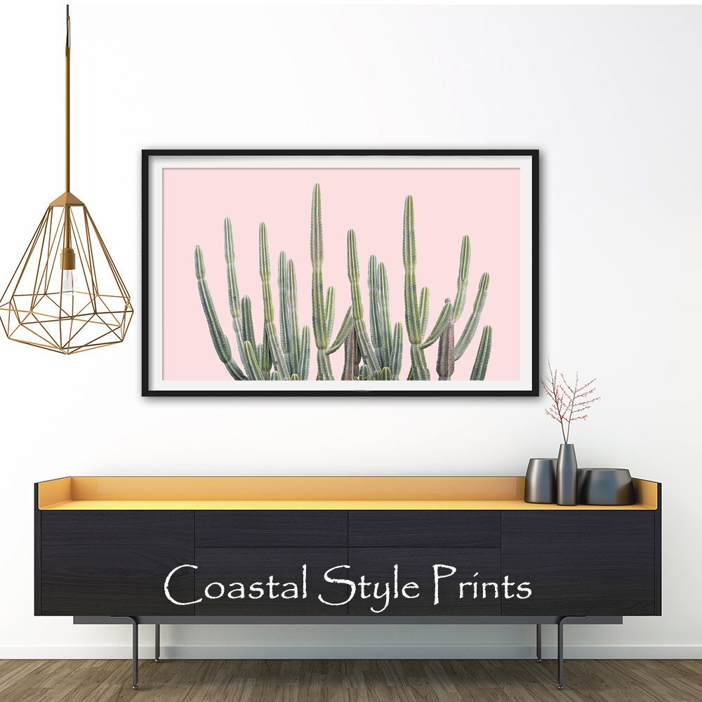 Blush Pink Cactus Print Cactus Wall Art Blush Pink Print Etsy