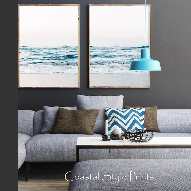 Beach Photography Coastal Print Set of 2 Ocean Print, Ocean Art, Beach Decor,Beach Wall Art,Sea Prints,Modern Wall Art, Printable Home Decor image 4