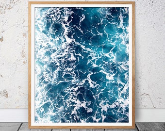 Ocean Waves, Sea Print, Ocean Art Print, Digital Print, Ocean Photography, Ocean Print, Prints, Coastal Wall Decor,Blue Contempory,Beach Art