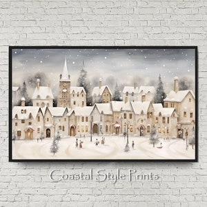 Christmas Frame TV Art, Christmas Samsung Frame TV Art, Scandi Christmas Art, Winter Frame TV Art, Scandinavian Village Tv Art 432 image 8