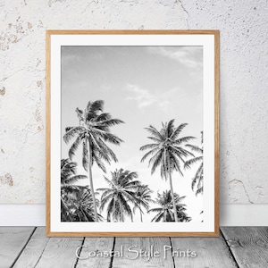 Palm Trees Print, Black and White Print, Palm Trees, Tropical Wall Decor, Australian Art, Palm Photography, Palm, Prints, Wall Art, Scandi