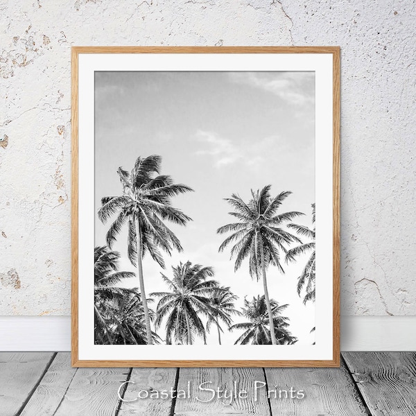 Palm Trees Print, Black and White Print, Palm Trees, Tropical Wall Decor, Australian Art, Palm Photography, Palm, Prints, Wall Art, Scandi