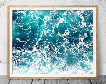 Turquoise Ocean Print, Waves, Art Print, Ocean, Digital Download, Sea Photography, Ocean Print, Prints, Coastal Print, Water, Beach Print