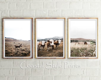 Country Life Print Set, Farmhouse Print, Farm Wall Art, Set Of 3 Prints, Farmhouse Wall Decor, Landscape Set, Country Wall Art, Farm Print