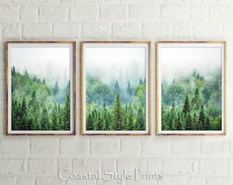 Wilderness Photography, Forest Prints, Nature  Print, Set Of 3 Art, 3 Piece Wall Art, Forest Wall Art, Printable Poster, Landscape Art Set