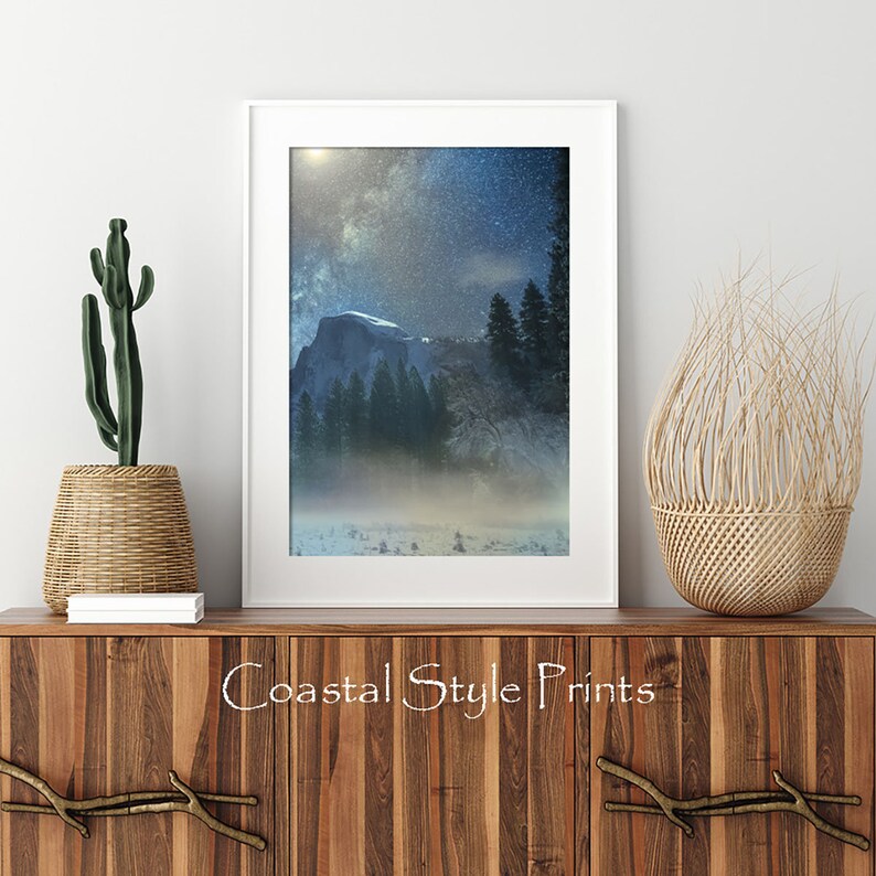 Fantasy Prints Wall Art, Set of 3 Mystical Art, Moon and Stars Print ...