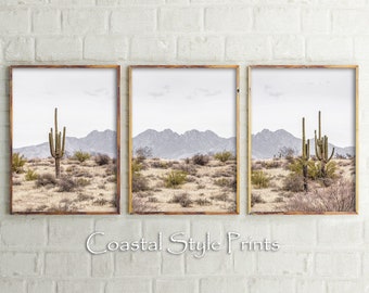 Southwestern Desert Decor, Printable Wall Art, Set Of 3 Prints, Modern Wall Decor, Desert Print, 3 Piece Print Set,Large Wall Art,Boho Decor