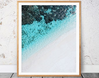 Azure Ocean Photography Wall Art ,Ocean Print, Blue Digital Download, Beach Wall Art, Tropical Beach, Prints, Coastal Wall Decor, Australia