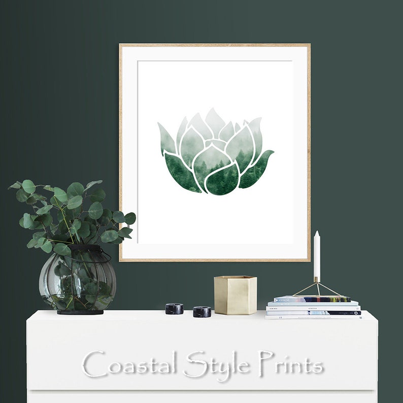 Yoga Wall Art, Lotus Flower Print, Meditation Art, Therapy Poster, Printable Wall Art, Yoga Print, Wellness Print, Meditation Poster,Lotus image 2