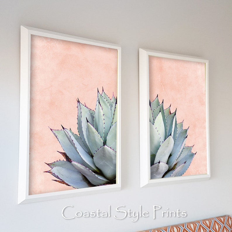 Blush Pink Cactus Prints, Desert Cactus Print, Printable Wall Art, Botanical Print, Cactus Wall Art, Modern Decor Print, Bathroom Wall Decor image 2