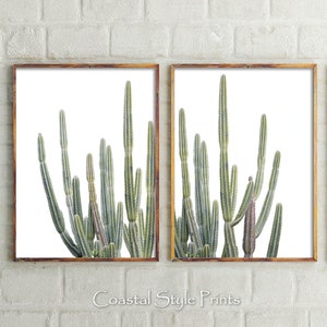 Cactus Print, Cactus Wall Art, Printable Art Set Of 2 Prints, Desert Wall Art Desert Print Set Cactus Art Cactus Prints Desert Decor Saguaro image 1