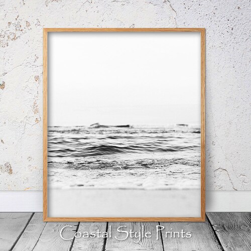 Black and White Ocean Print Ocean Photography Large Wall Etsy