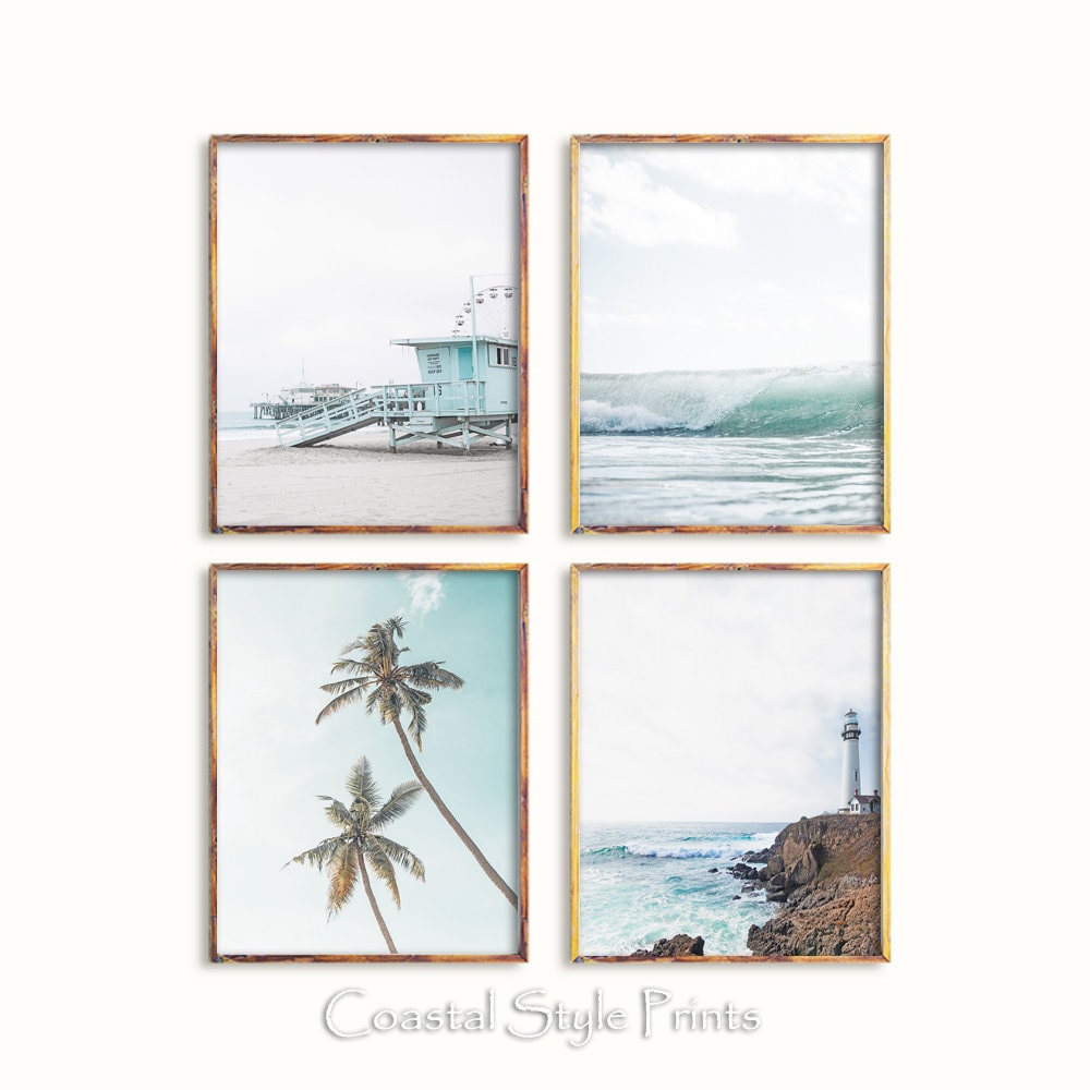 Coastal Print Set Set Of 4 Prints Wall ArtPrintsWall Decor Etsy