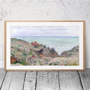 Monet Coastal Painting, Vintage Coastal Decor, Vintage Landscape Wall Art, Printable Beach Print, Pastel Wall Art, Claude Monet Poster #538