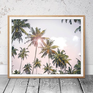 California Dreaming Wandkunst, Palmen Druck, Tropischer Druck, Küsten Wandkunst, Strand Dekor, großes Poster, Geschenk für Teenager Mädchen, Palmen Druck