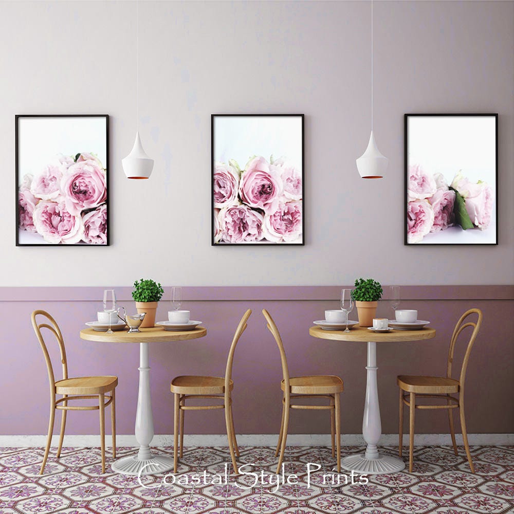 Peonies Print Set of 3, Floral Wall Art Decor,set of 3 Prints,peony ...