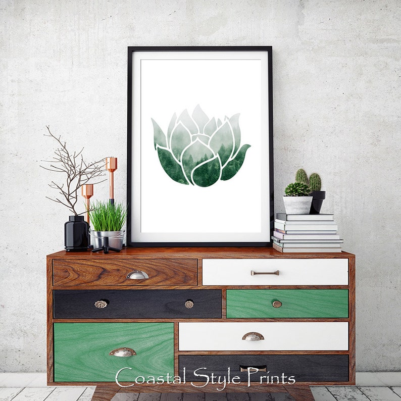 Yoga Wall Art, Lotus Flower Print, Meditation Art, Therapy Poster, Printable Wall Art, Yoga Print, Wellness Print, Meditation Poster,Lotus image 4