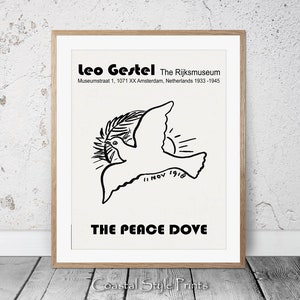 Black and White Modern Minimal Line Art, The Peace Dove Printable Poster, Mid Century Print, Modern Home Decor Downloadable Digital Art #485