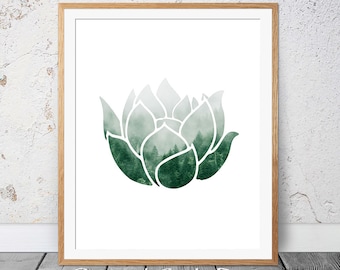 Lotus Flower Print, Meditation Art, Therapy Poster, Printable Wall Art, Yoga Print, Wellness Print, Yoga Wall Art, Meditation Poster,Lotus