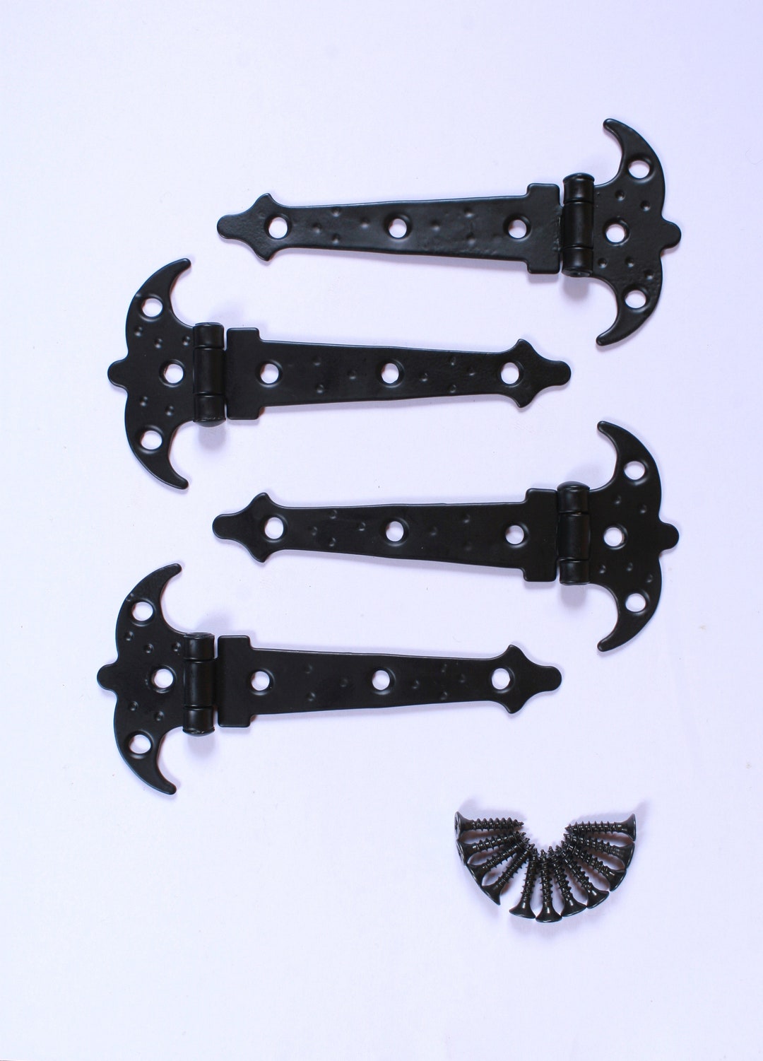 4 Pcs 110mm X 55mm Vintage Metal Hinges, Color Antique Castle
