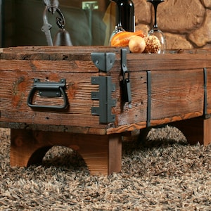 Wooden Coffee Table • Rustic Table Chest • Handmade Farmhouse Furniture