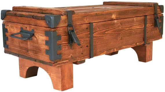 Coffee Table Chest Vintage Style End Table Storage Trunk Cottage Chest Box